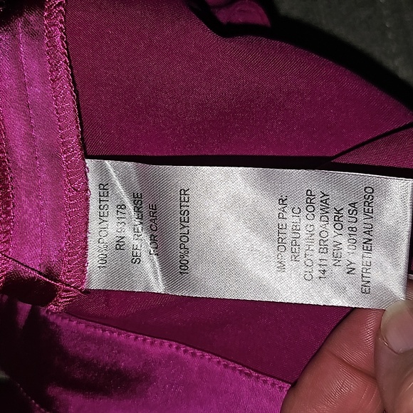 NWT House of Harlow 1960 Magenta High Waist Wide Leg Sateen Trouser Pant - Picture 6 of 12